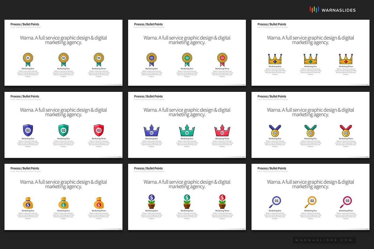 3 Bullet Points PowerPoint Templates, a Presentation Template by Warna Works (Photo 16 of 24)
