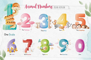 Cute Animal Numbers 0-9