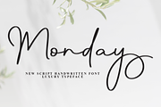 Monday | Script Font, a Handwritten Font by Scratchones (Thumbnail 1 of 9)