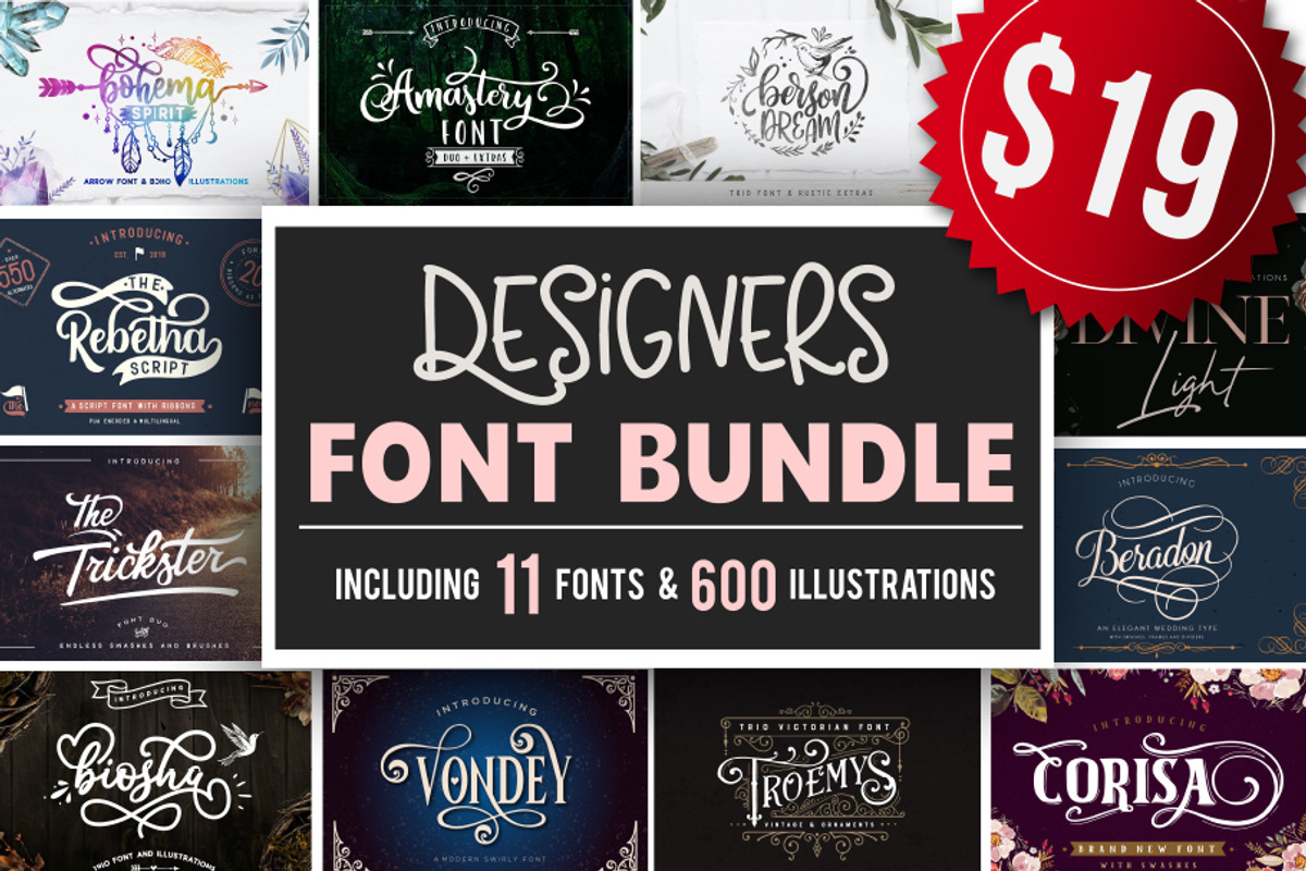Designers font Bundle 90%OFF