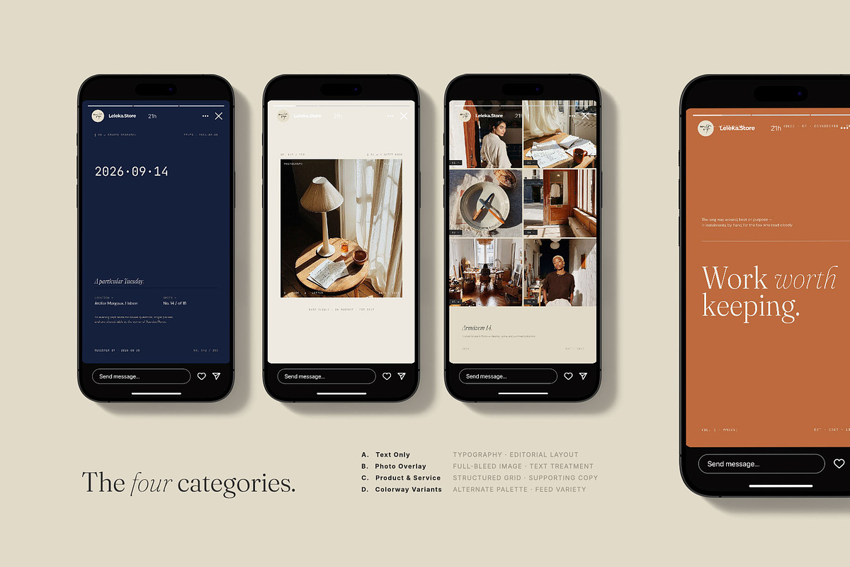 MARGAUX / Instagram Post & Stories, a Social Media Template by Leleka.Store (Photo 4 of 17)