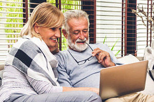 Senior couple family having good tim stock photo containing network and