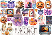 Halloween Movie Night Clipart, an Illustration by OK Design (Thumbnail 1 of 5)