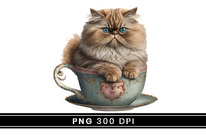 Cat Holding A Teacup In Its Paws