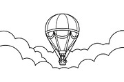 Hot Air Balloon Cloud Line Art bundl, an Illustration by Designer_Momina (Thumbnail 31 of 51)