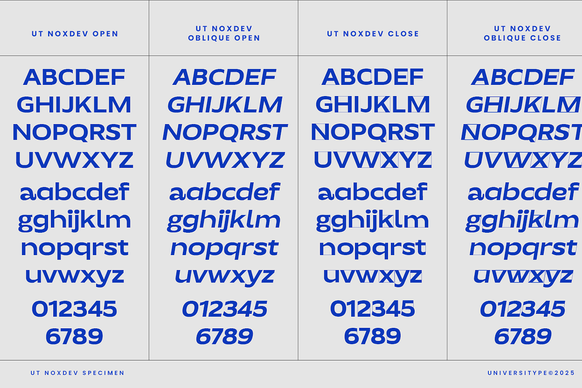 UT Noxdev - A Unique Display Font, a Sans Serif Font by Universitype (Photo 3 of 13)