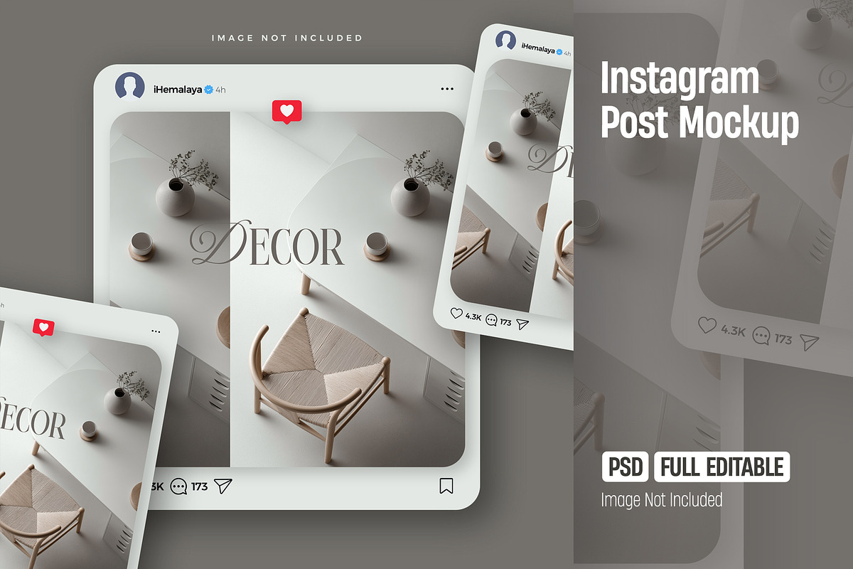 Instagram Post Mockup, an Advertising Mockup by iHemalaya (Photo 1 of 4)