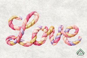 Glitter Crochet Yarn Valentine Png, an Illustration by Craft Nest