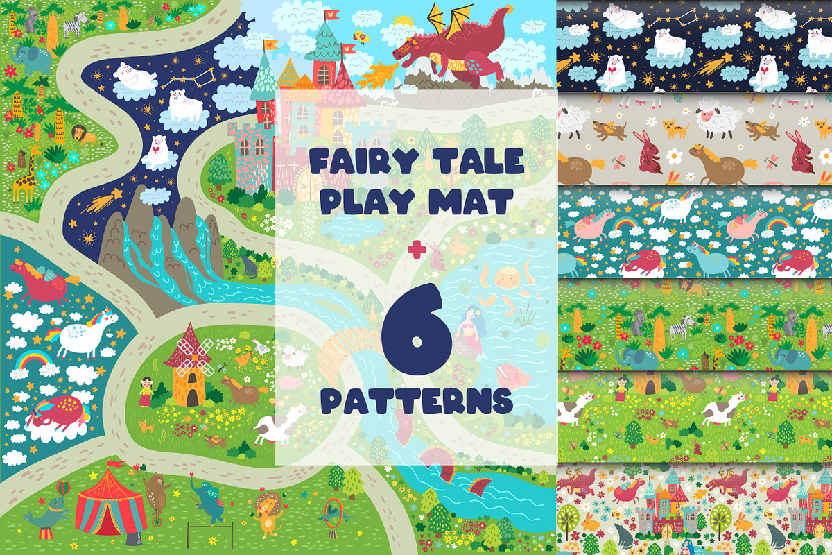 Fairy Tale Play Mat and patterns, an Animal Illustration by KVIO (Photo 1 of 11)
