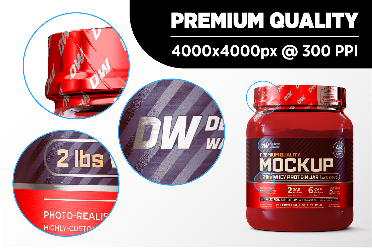2lb Whey Protein Jar Mockup C2-Pro, a Packaging Mockup by Design Warlord (Photo 12 of 16)