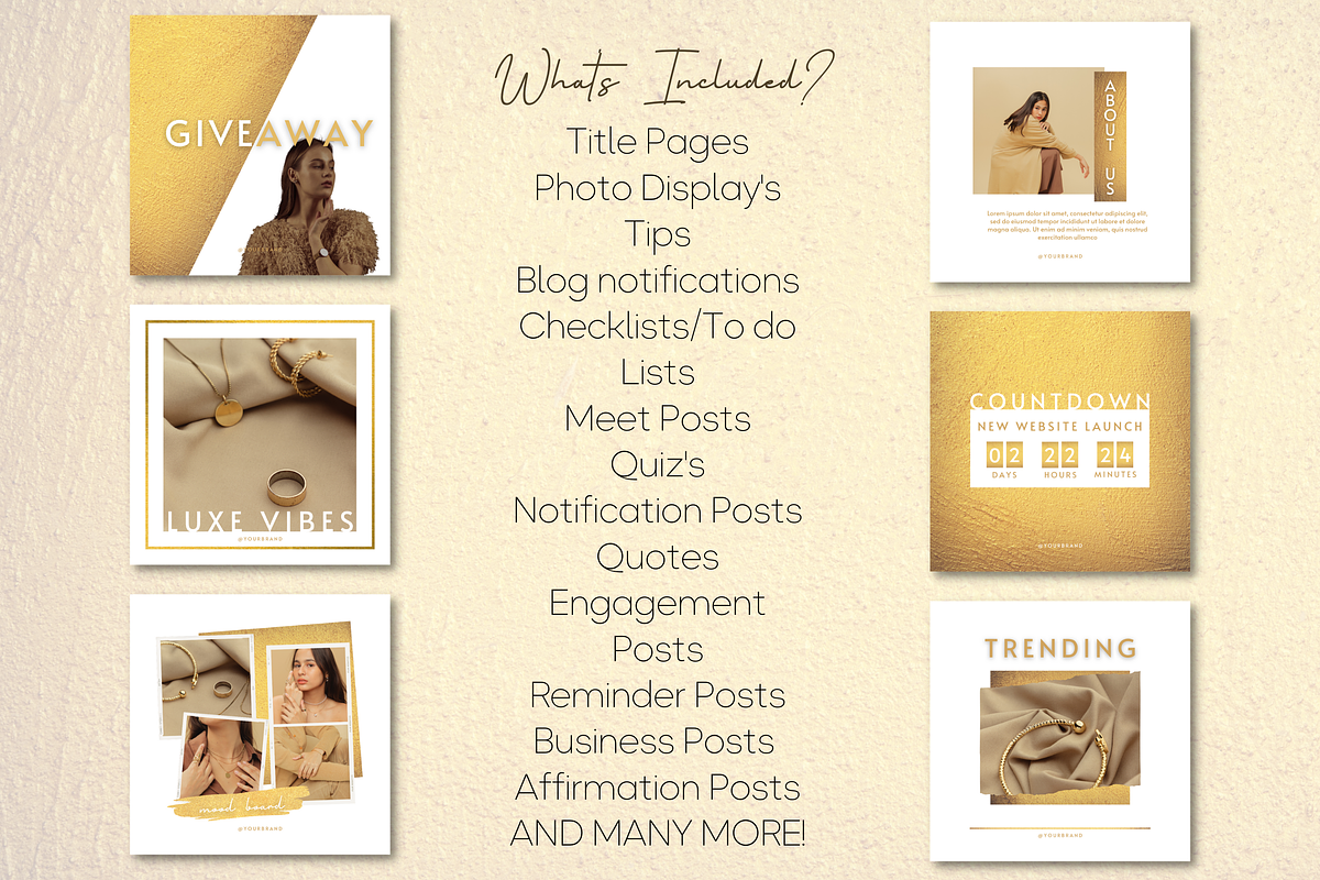 WHITE GOLD INSTAGRAM TEMPLATES, a Social Media Template by Faytemplates (Photo 6 of 10)
