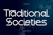 Traditional Societies - Futuristic, a Sans Serif Font by 177Studio (Thumbnail 1 of 8)