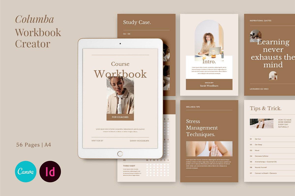 Columba - Workbook Creator Template, a Magazine Template by Visuel Colonie® (Photo 1 of 12)
