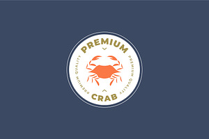 premium crab seafood restaurant logo, a Branding & Logo Template by Blazybone