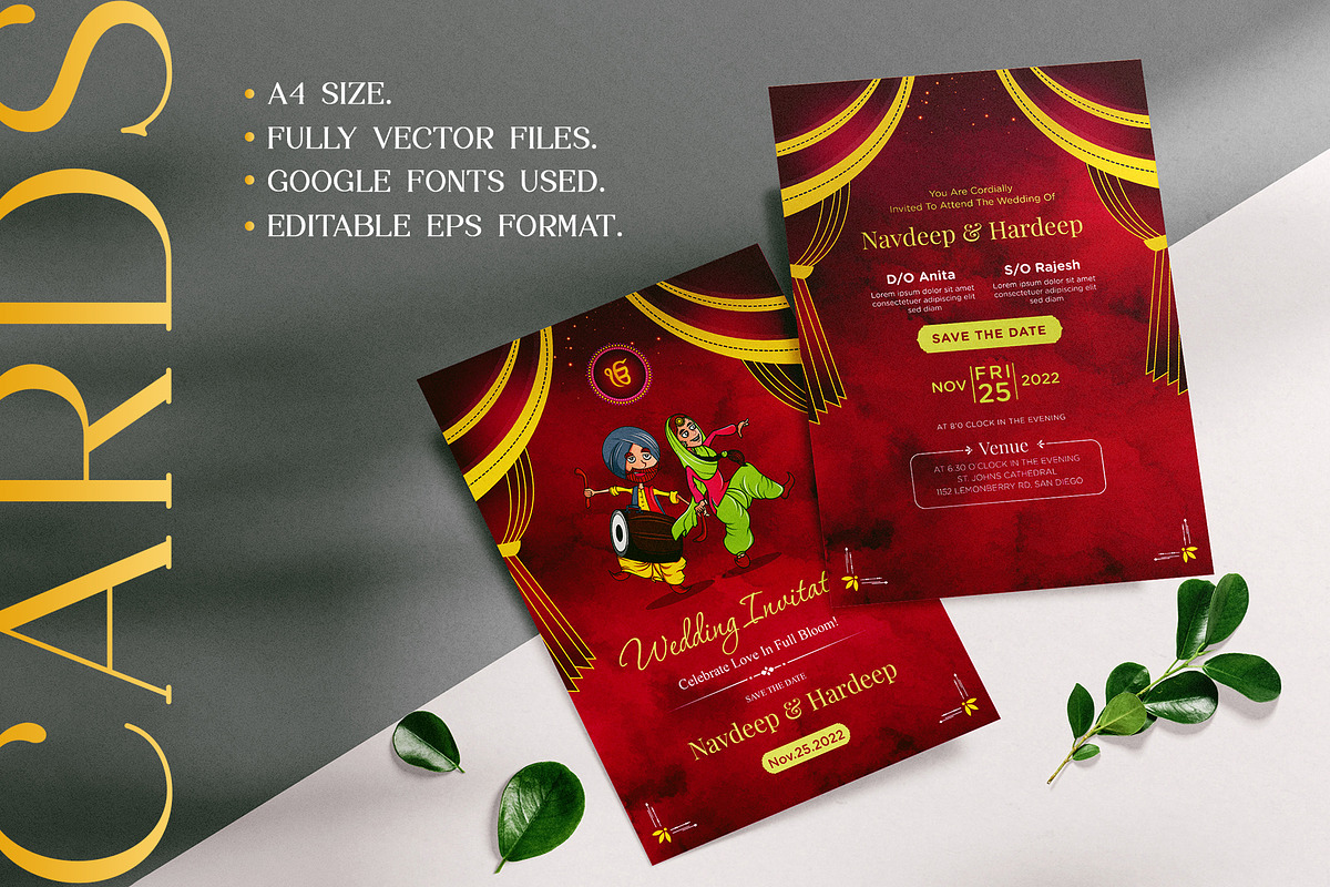 Indian Wedding Invitation Cards, an Invitation Template by Creative Hatti (Photo 3 of 6)