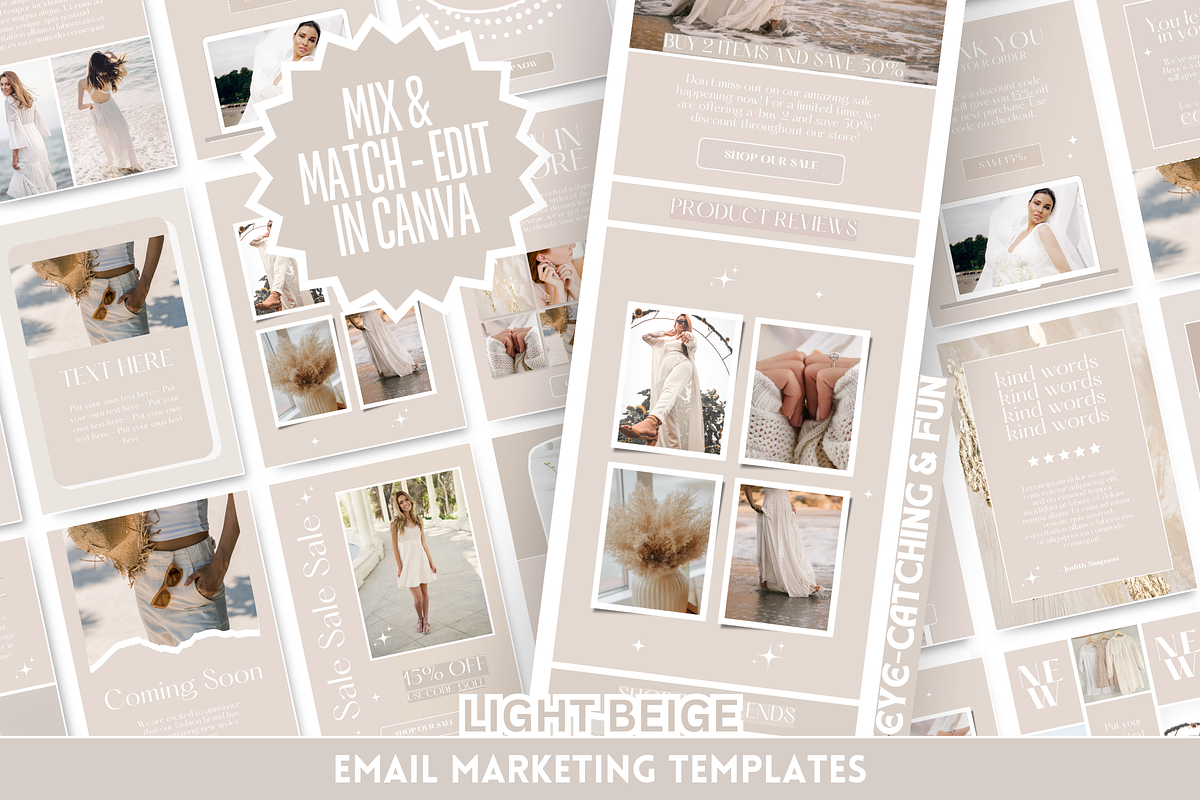 Beige Email Templates, an Email Template by SunshineStudioBoutique (Photo 1 of 9)