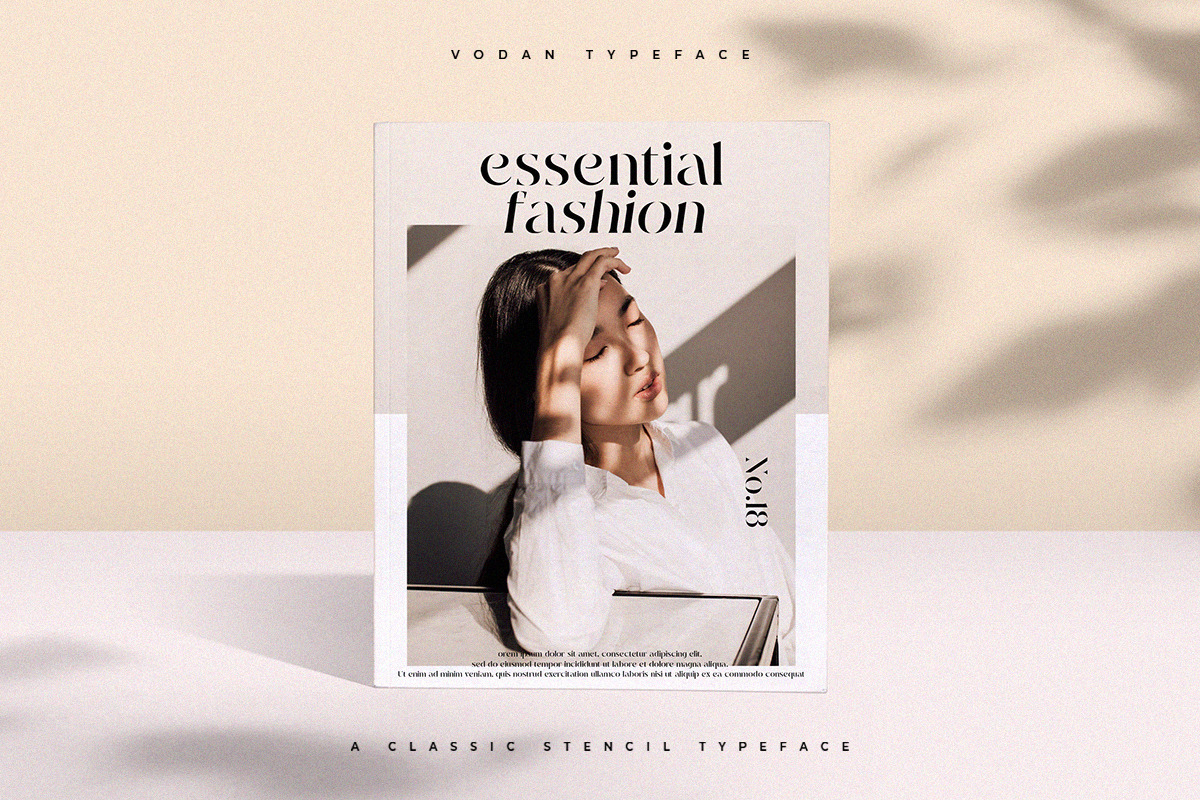 SALE! Vodan | Classic Stencil Font, a Serif Font by Pentagonistudio (Photo 4 of 10)