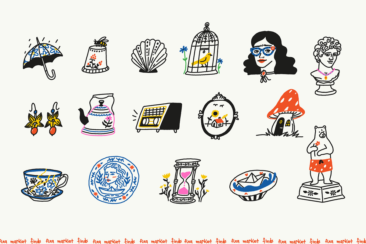 Flea Market Finds: 110 Illustrations, an Object Illustration by Olly Kava (Photo 8 of 11)