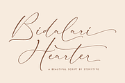 Bidalari Hearter A Beautiful Script, a Script Font by Storytype Studio (Thumbnail 1 of 14)