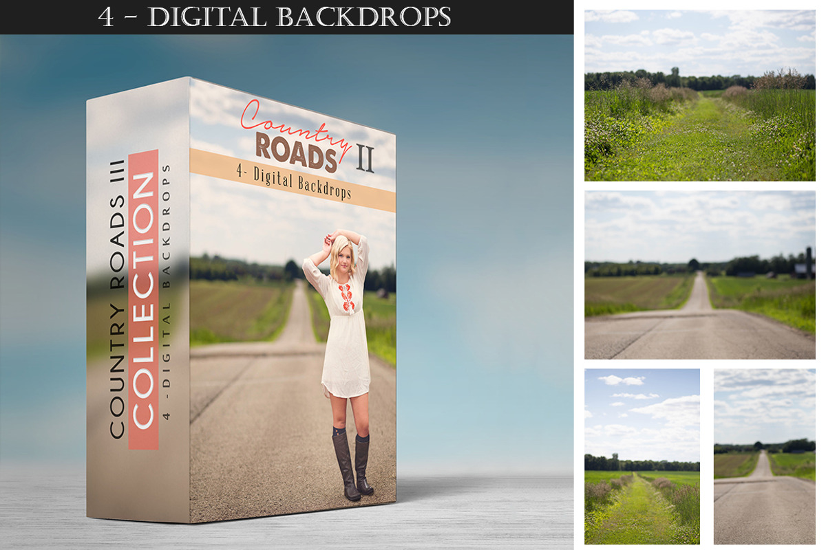 Country Roads II - 4 Backdrops, a Texture Graphic by DareToDream (Photo 1 of 2)