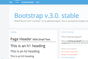 Bootstrap 3.0. RC2 Theme White-blue