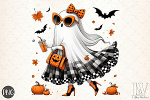 Cute Halloween Ghost Png, an Illustration by Libby Wishes