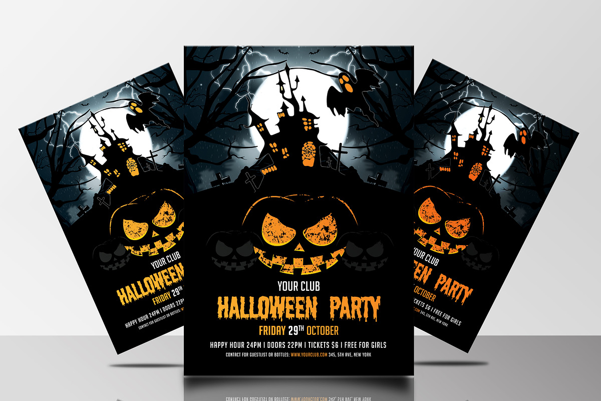 Halloween Party Flyers Bundle, a Flyer Template by AfzaalGraphics (Photo 11 of 19)