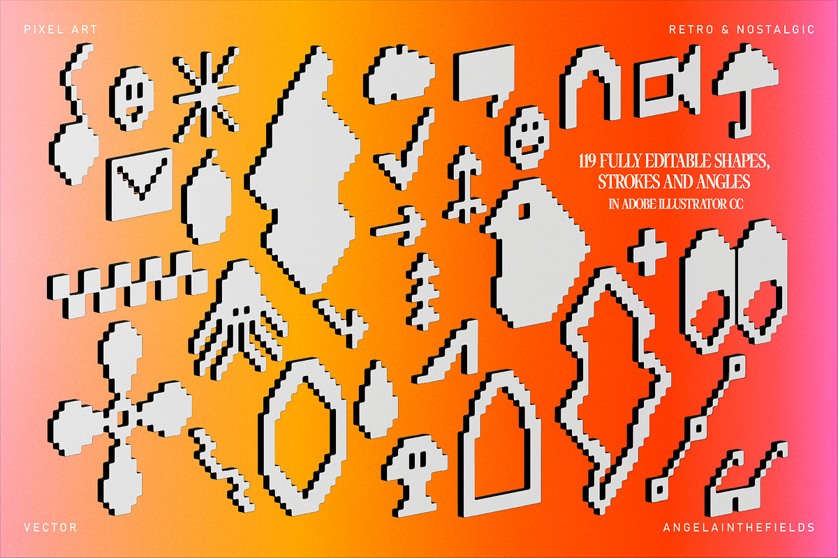 3D Pixel Love Vector Clipart, an Object Graphic by angelainthefields (Photo 2 of 10)