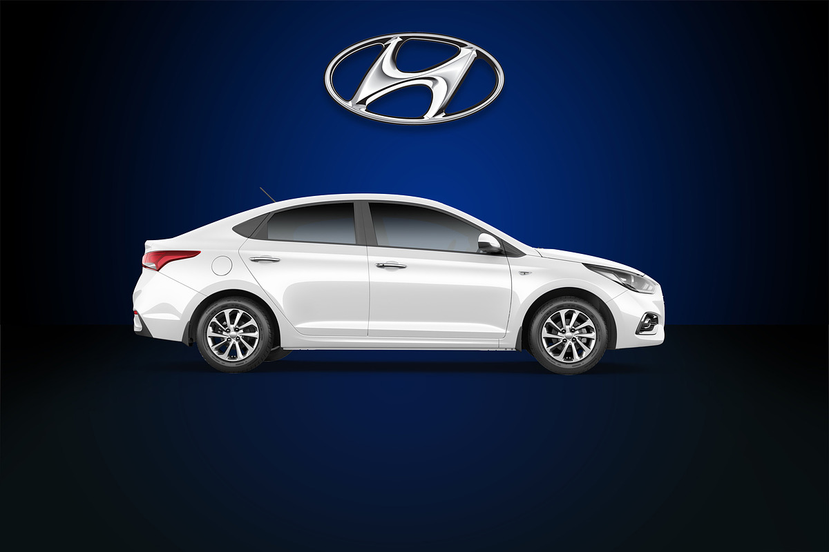 Hyundai Solaris sedan MockUp Set, a Product Mockup by PSD Market (Photo 1 of 6)