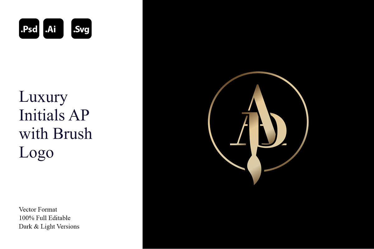 Luxury Initials AP with Brush Logo, a Branding & Logo Template by Luxury Logos (Photo 1 of 4)