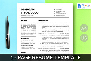 Google Docs Resume Template | 1 Page