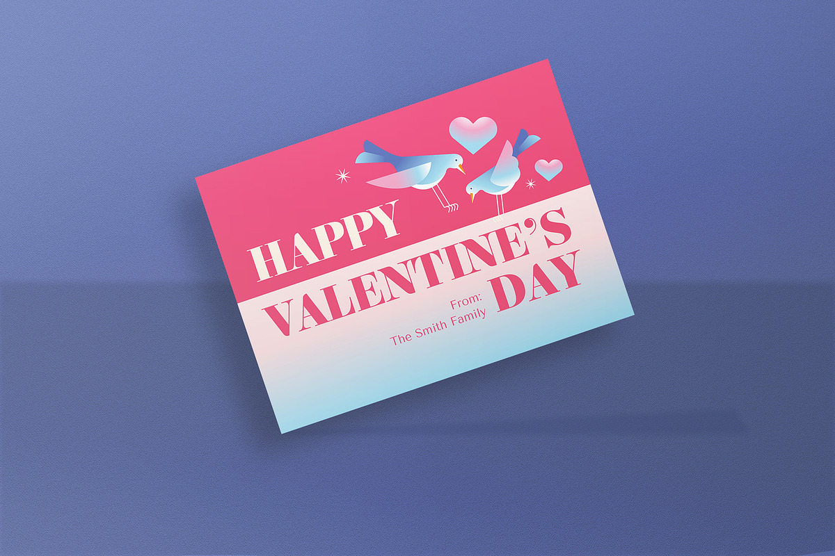 Modern Valentine's Day Greeting Card, a Card Template by graphicook (Photo 2 of 3)