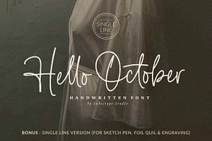 Hello October - Single Line Font