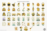 Winter Bees Garden Clipart, an Animal Illustration by Markicha Art (Thumbnail 4 of 6)