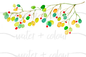 Watercolor Dots Vine border