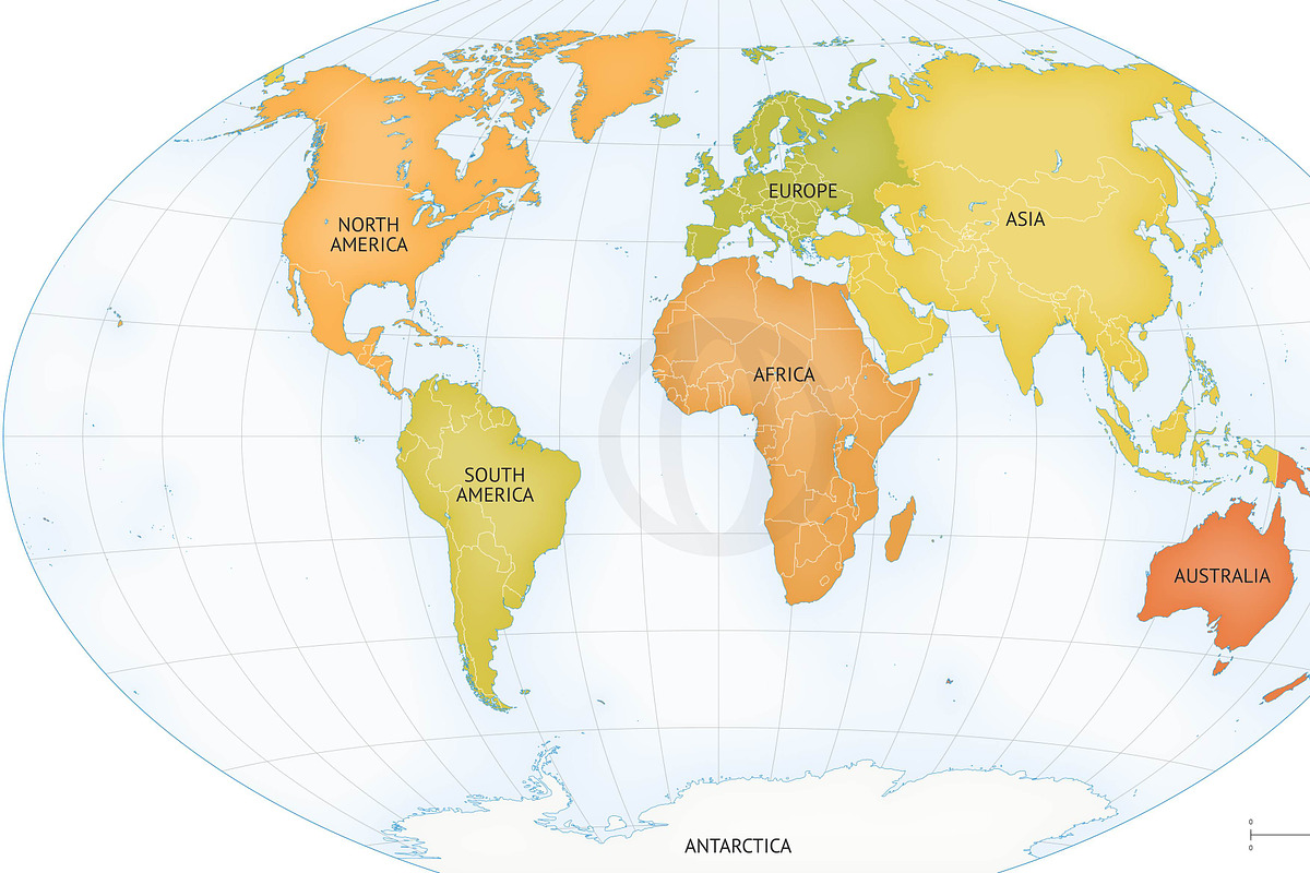 Vector map of world continents
