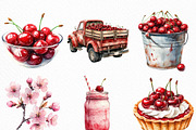 Watercolor Cherry Farm Clipart, an Illustration by Craft Nest (Thumbnail 3 of 6)