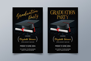 Graduation Party Flyer, a Print Template by DesignWorkz