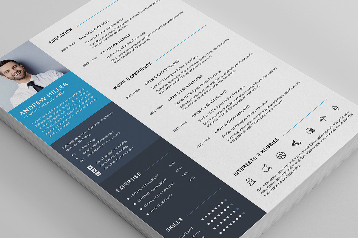 Word CV Resume, a Resume Template by CodePower (Photo 4 of 7)