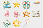 Watercolor Cute Summer Clipart, a Seasonal Illustration by Design Market (Thumbnail 5 of 5)