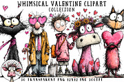 Whimsical Valentine Clipart, an Illustration by OK Design (Thumbnail 1 of 6)