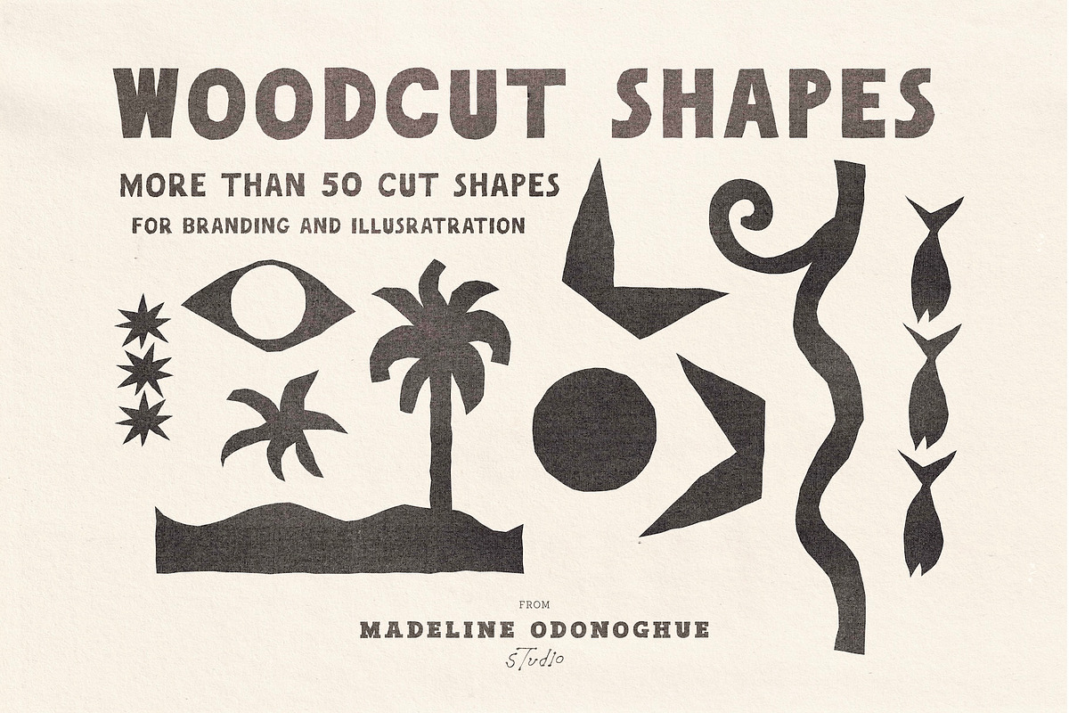 Woodcut Shapes – Illustration Kit, a Decorative Illustration by Madeline ODonoghue Design (Photo 1 of 6)