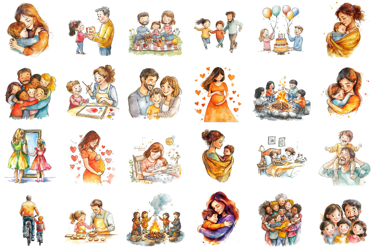 Family Clipart, Father's Day, Mom Da, an Illustration by Sublimation Artist (Photo 2 of 6)