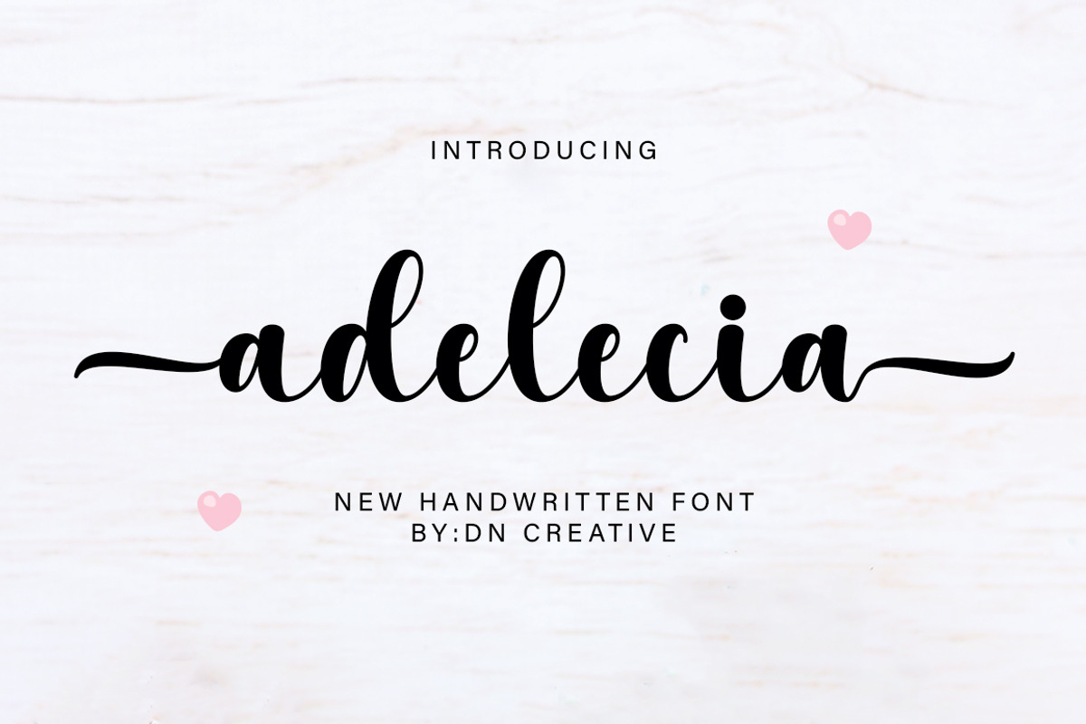 Adelecia, a Script Font by DN Creative (Photo 1 of 7)