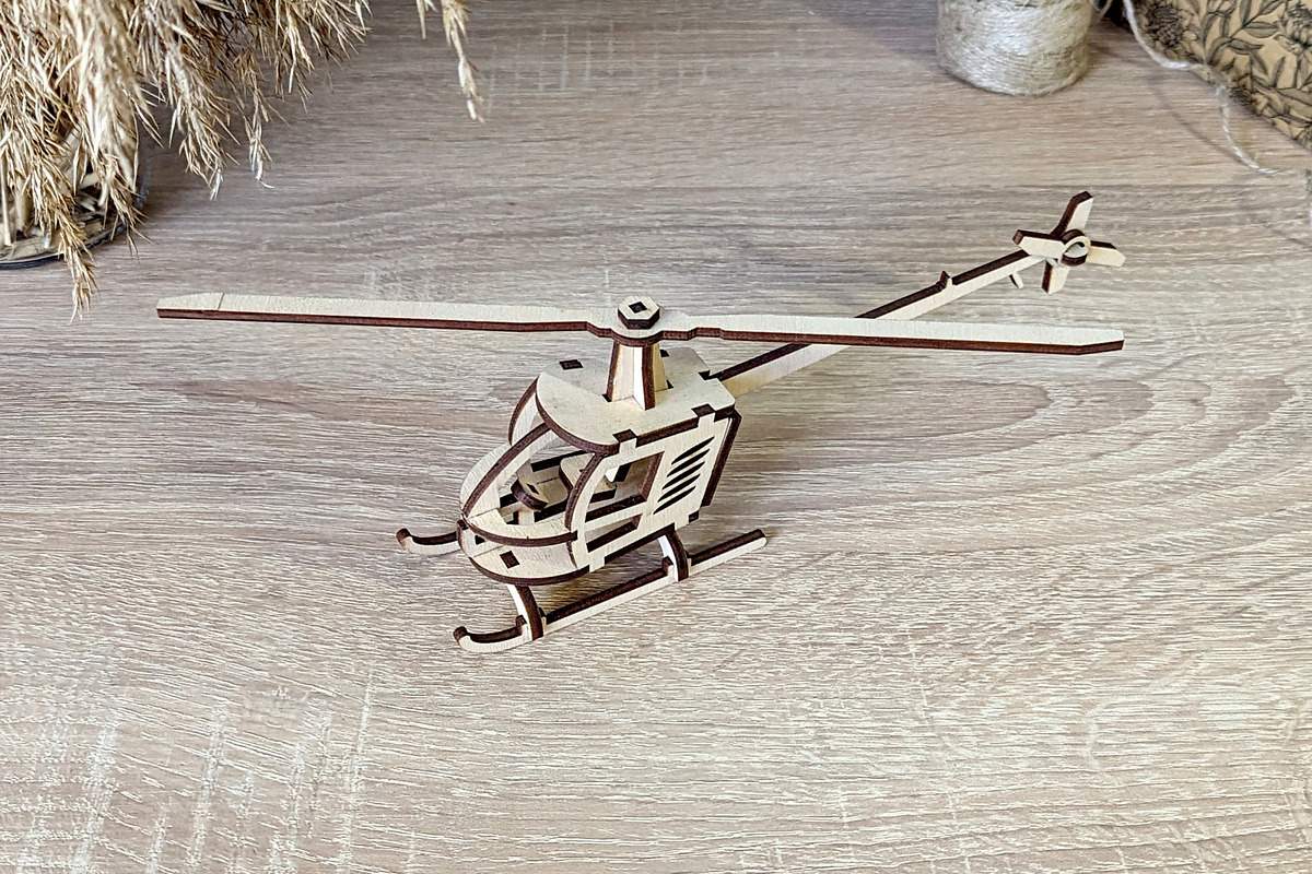 Helicopter - Laser Cut File, an Object Graphic by VectorPainter (Photo 9 of 13)