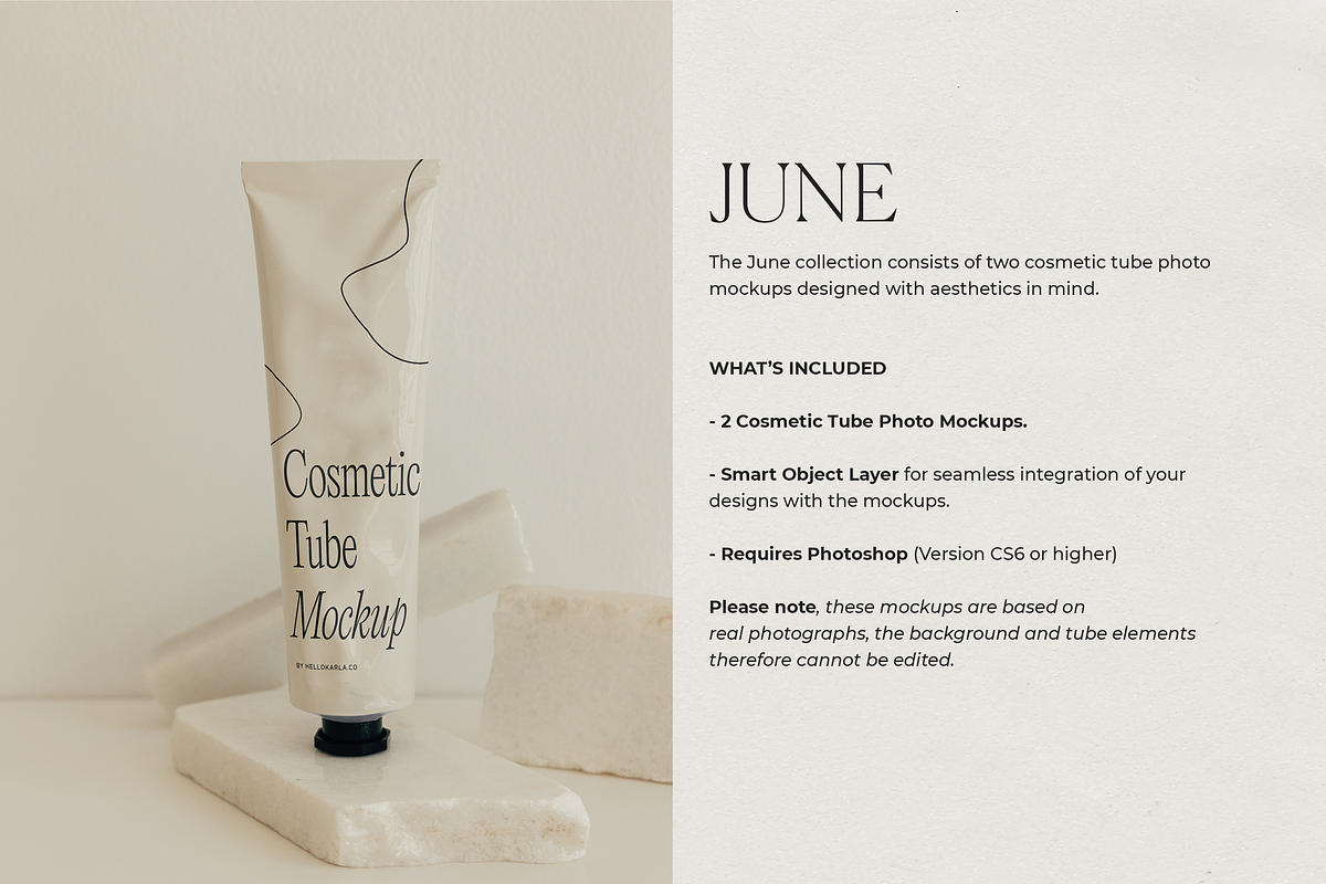 Cosmetic Tube Mockups – June, a Packaging Mockup by HelloKarla (Photo 2 of 4)