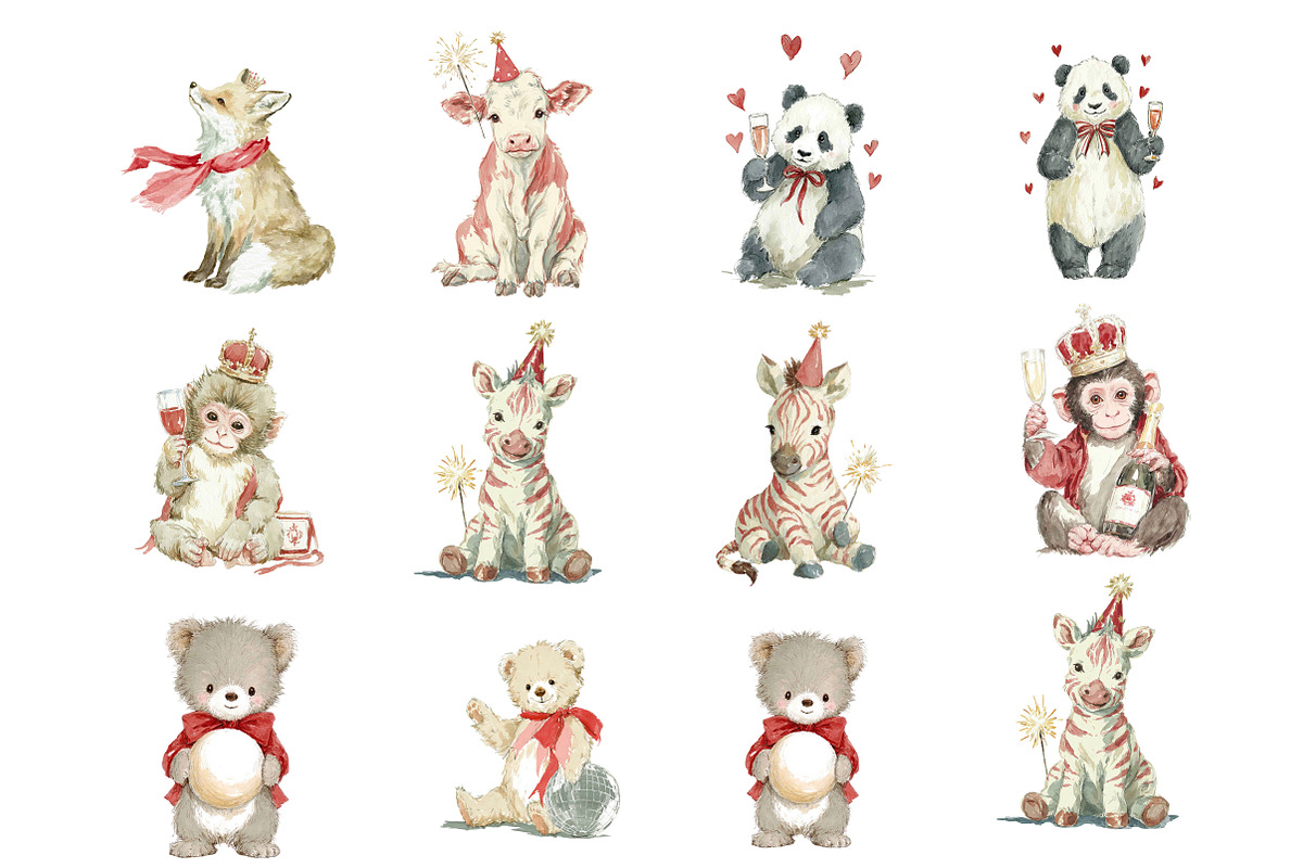 New Year Animal Clipart, an Illustration by DreamArtGraphic (Photo 4 of 4)