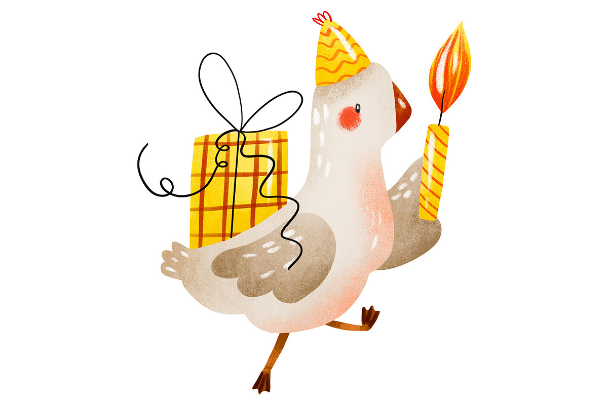 Watercolor Party Geese Clipart Set, an Animal Illustration by the_myro (Photo 2 of 7)