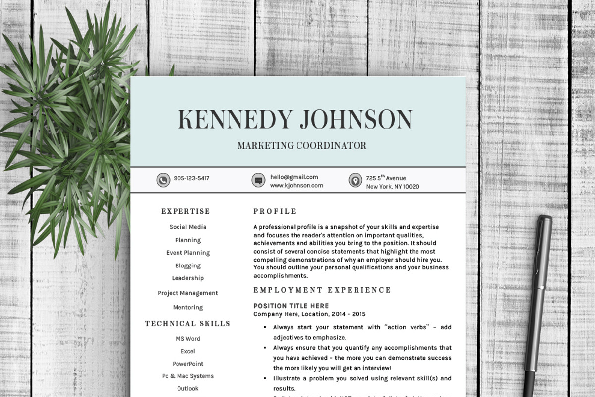 Resume Template Kennedy, a Resume Template by Resume Template Shoppe (Photo 1 of 4)
