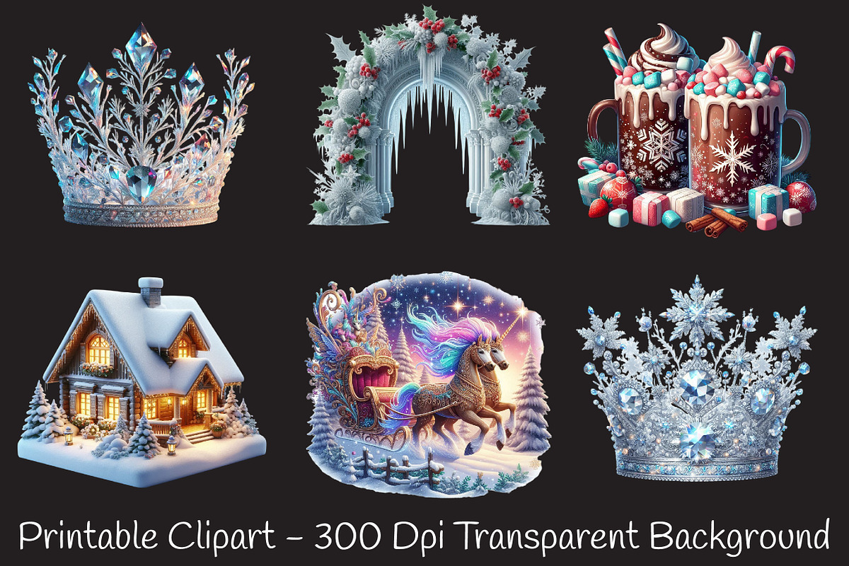 Festive Winter Wonderland Set, a Seasonal Illustration by RobertsArt (Photo 5 of 7)
